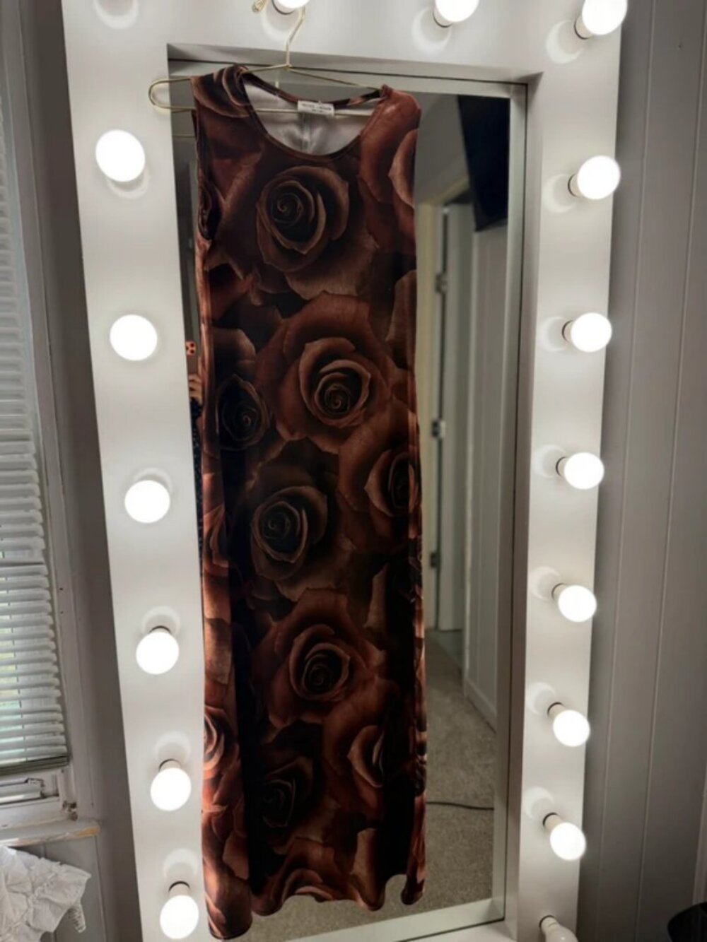 Renee Lauren brown rose print maxi dress